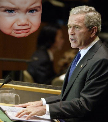 George W. Bush and an angry baby